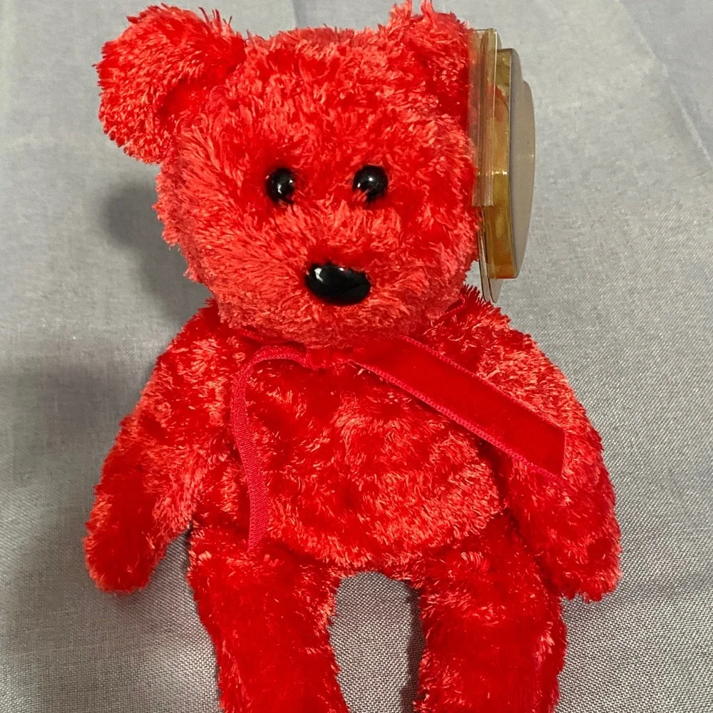 2001 Ty Beanie Baby Cizzle The Vibrant Red Bear Teddy Bear